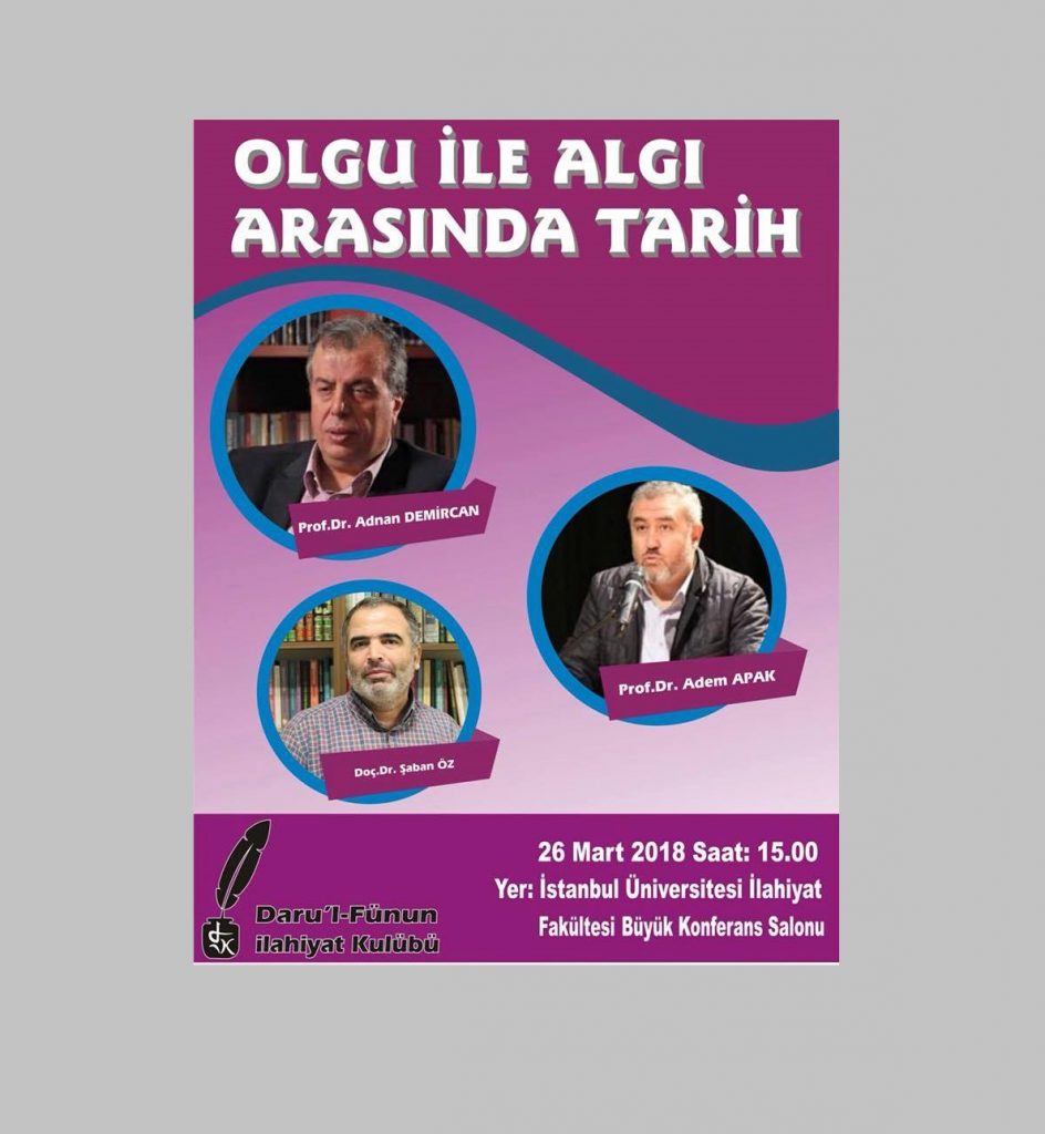 26 Mart’ta İstanbul Üniversitesi İlahiyat Fakültesinde paneldeyiz