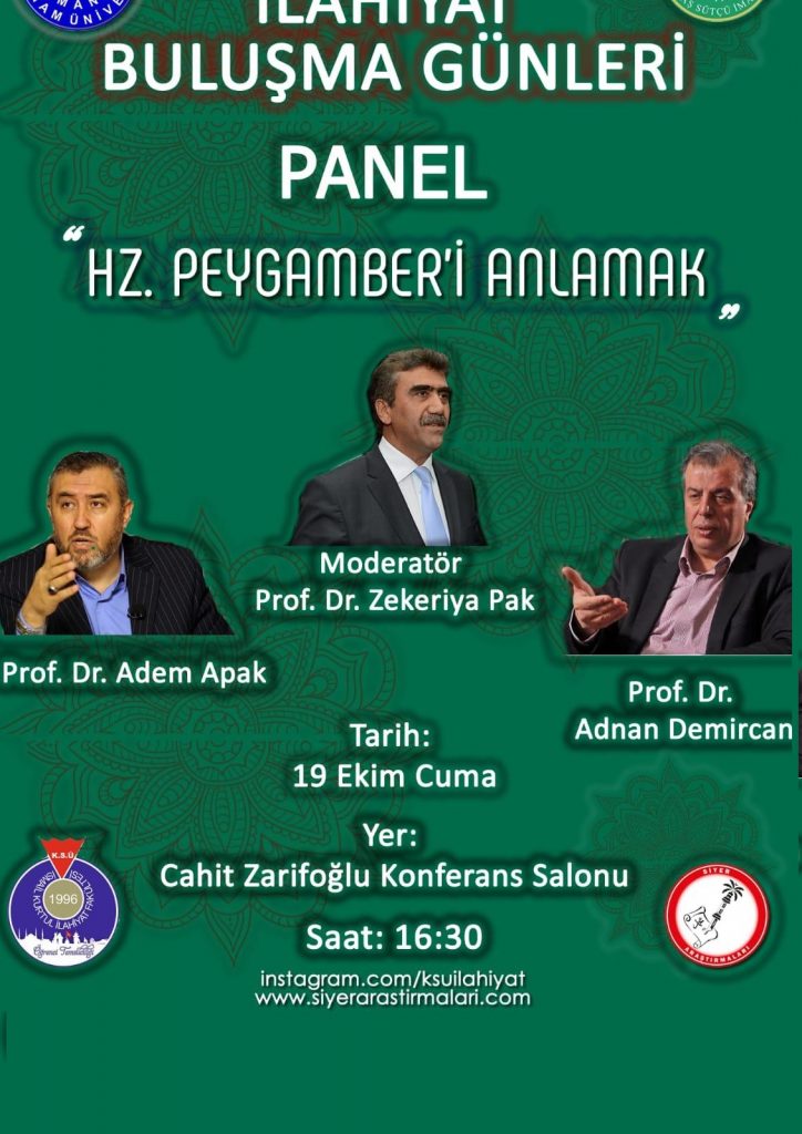 Prof. Dr. Adem Apak ve Prof. Dr. Adnan Demircan, İlahiyat Buluşmalarında