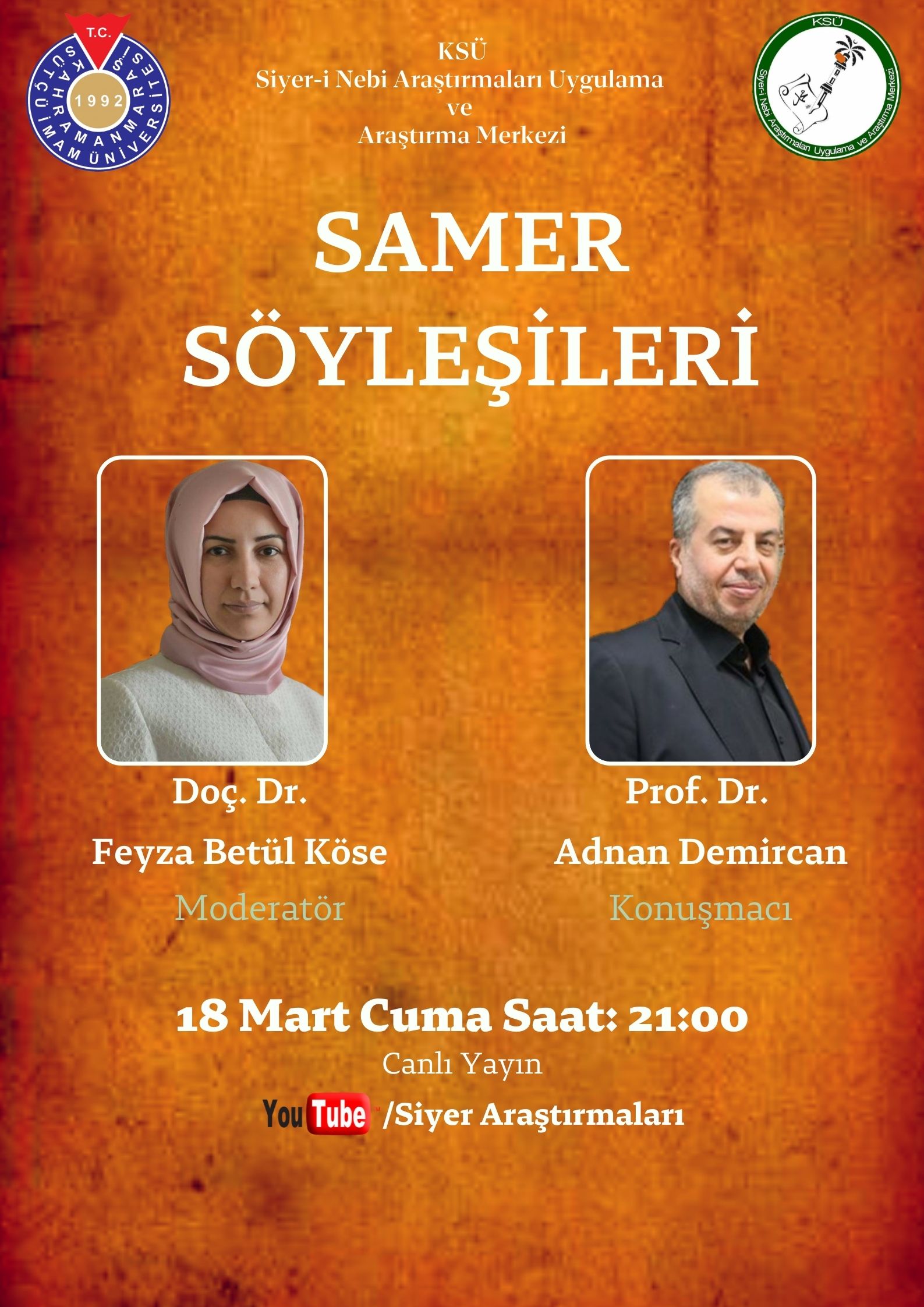 SAMER Söyleşilerinin ilk konuğu Prof. Dr. Adnan Demircan